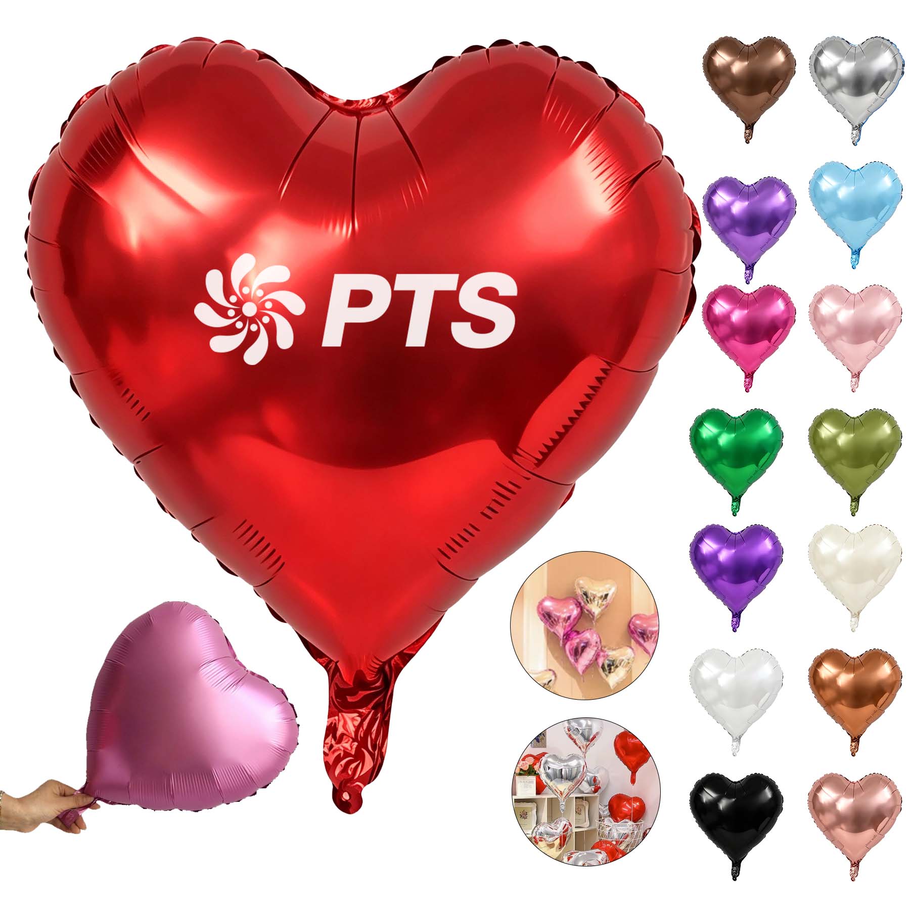 18" Heart-shaped Mylar Balloon