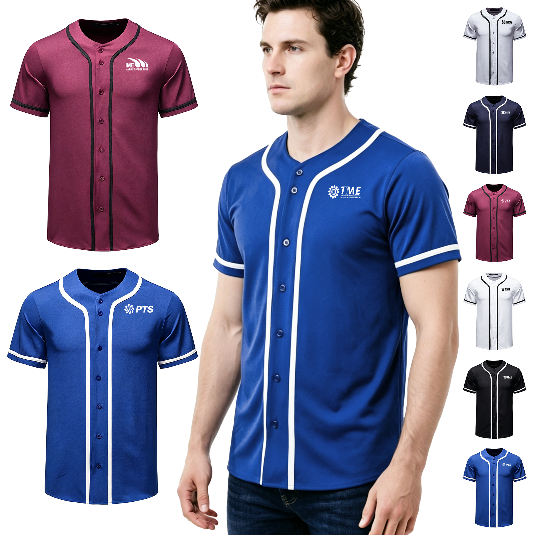 Full-Button Sublimation Baseball Jersey