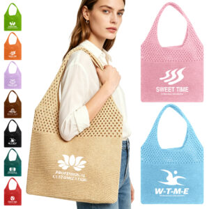 Cotton Mesh Knitted Tote Bag