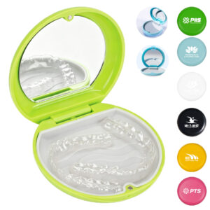 Denture Storage Box Organizer With Mirror
