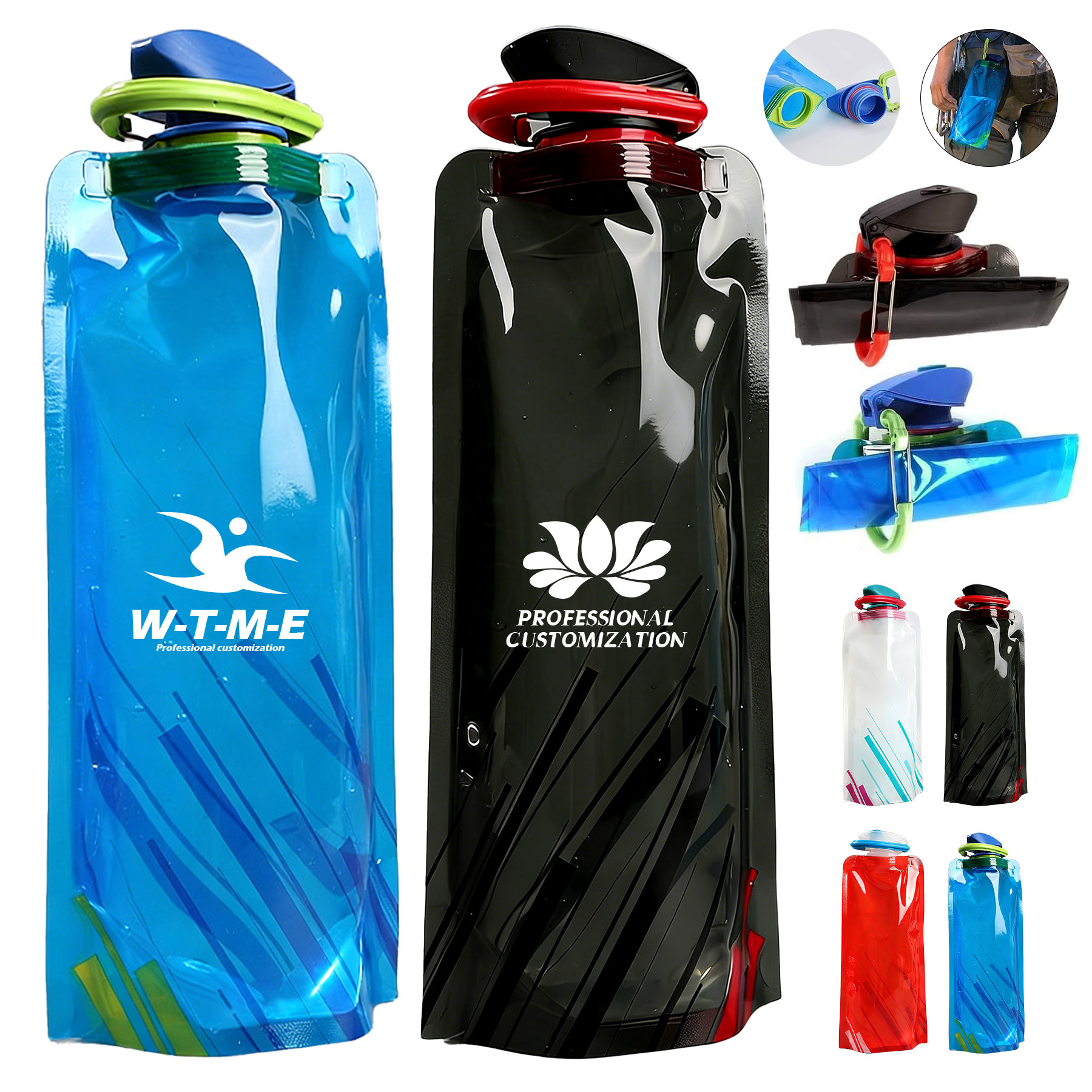 24oz Collapsible Portable Water Pouch