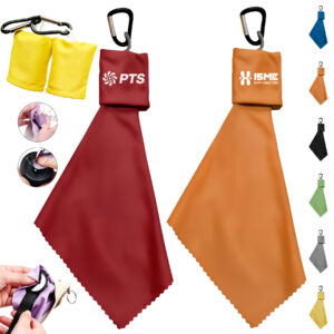 Microfiber Cleaning Cloth With Keychain Pouch