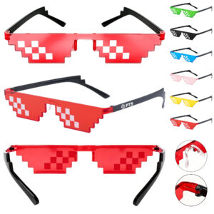 Colorful Unisex Party Pixelated Mosaic Glasses Sunglasses