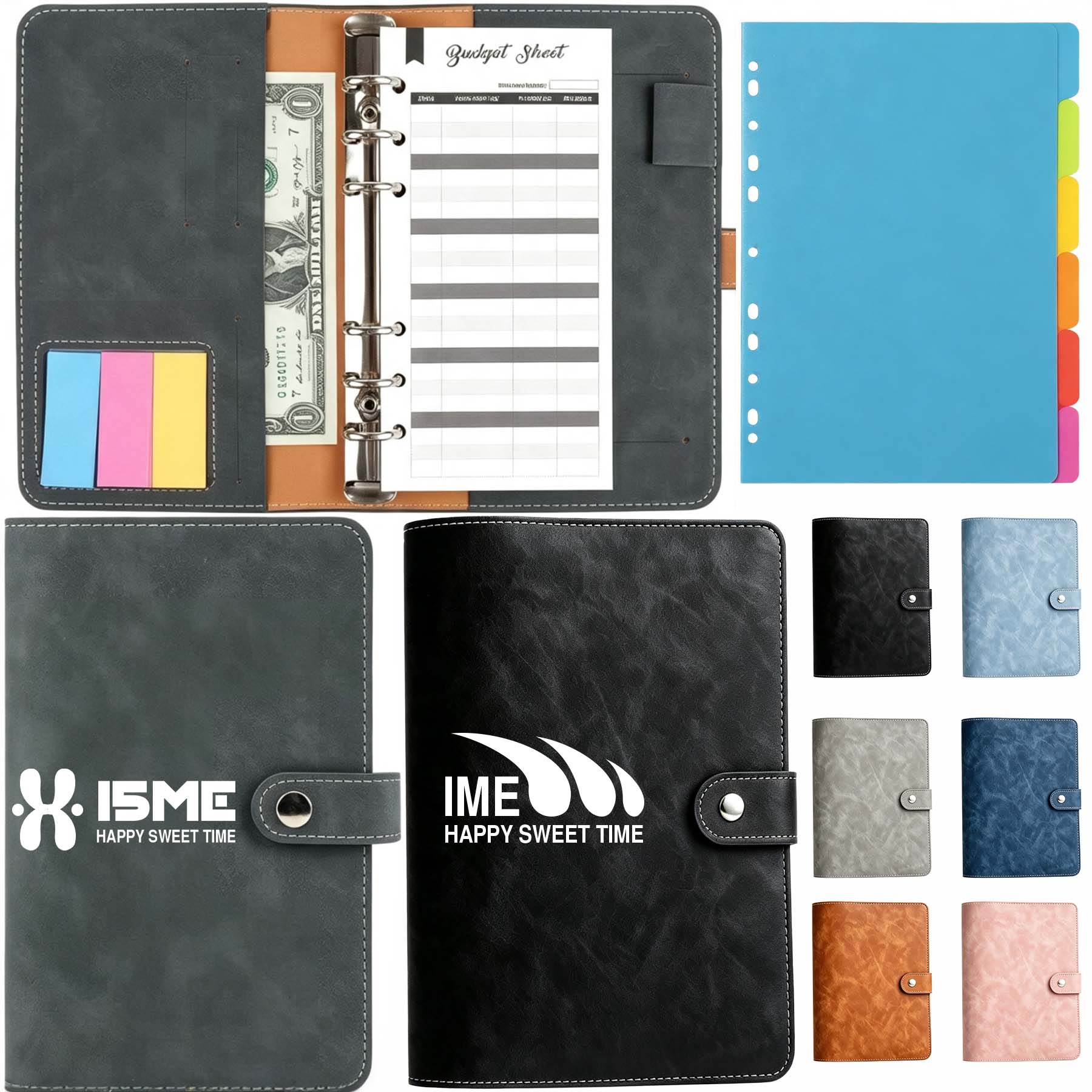 PU Leather Notebook/A6 Ring Binder Budget Planner