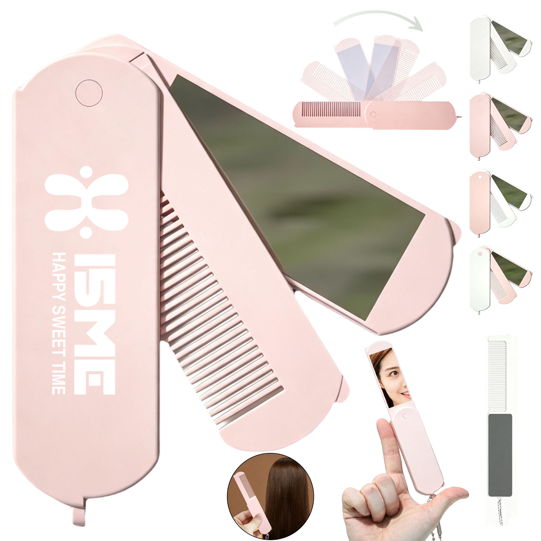 Portable 2-in-1 Mirror and Comb