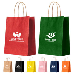 Recyclable Kraft Paper Shopping Tote Bags