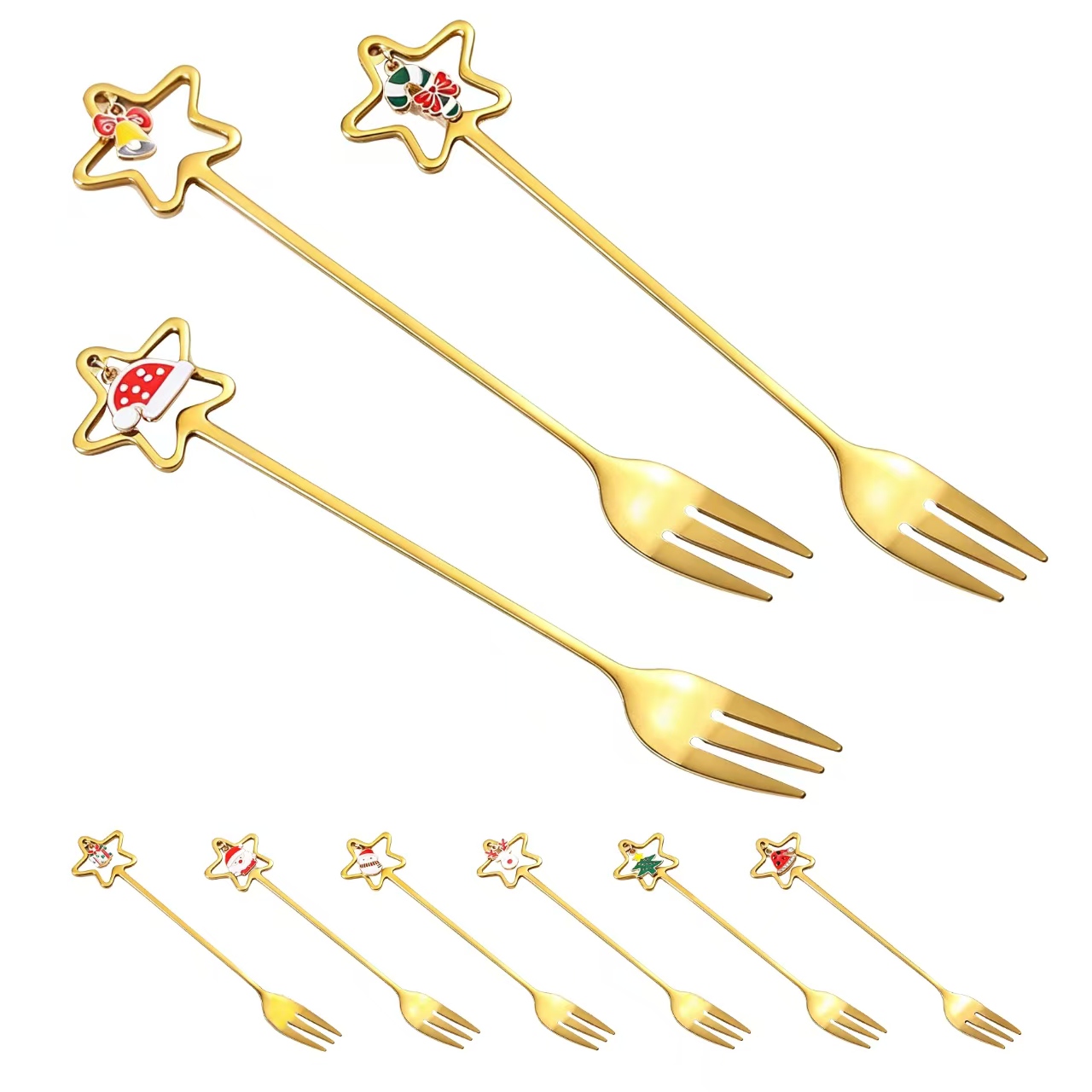 Christmas Pendant-Decorated Snack Forks