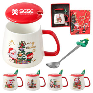 Christmas Ceramic Mug and Spoon Gift Box Set