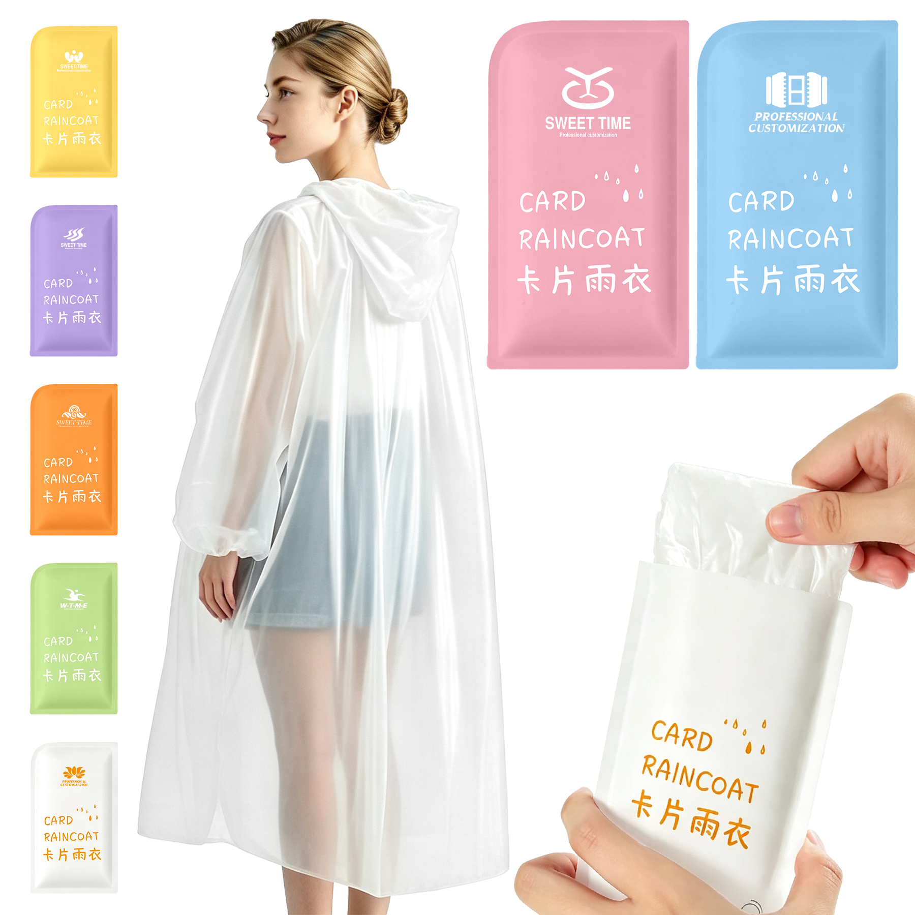 Tear-Resistant Card Rain Poncho