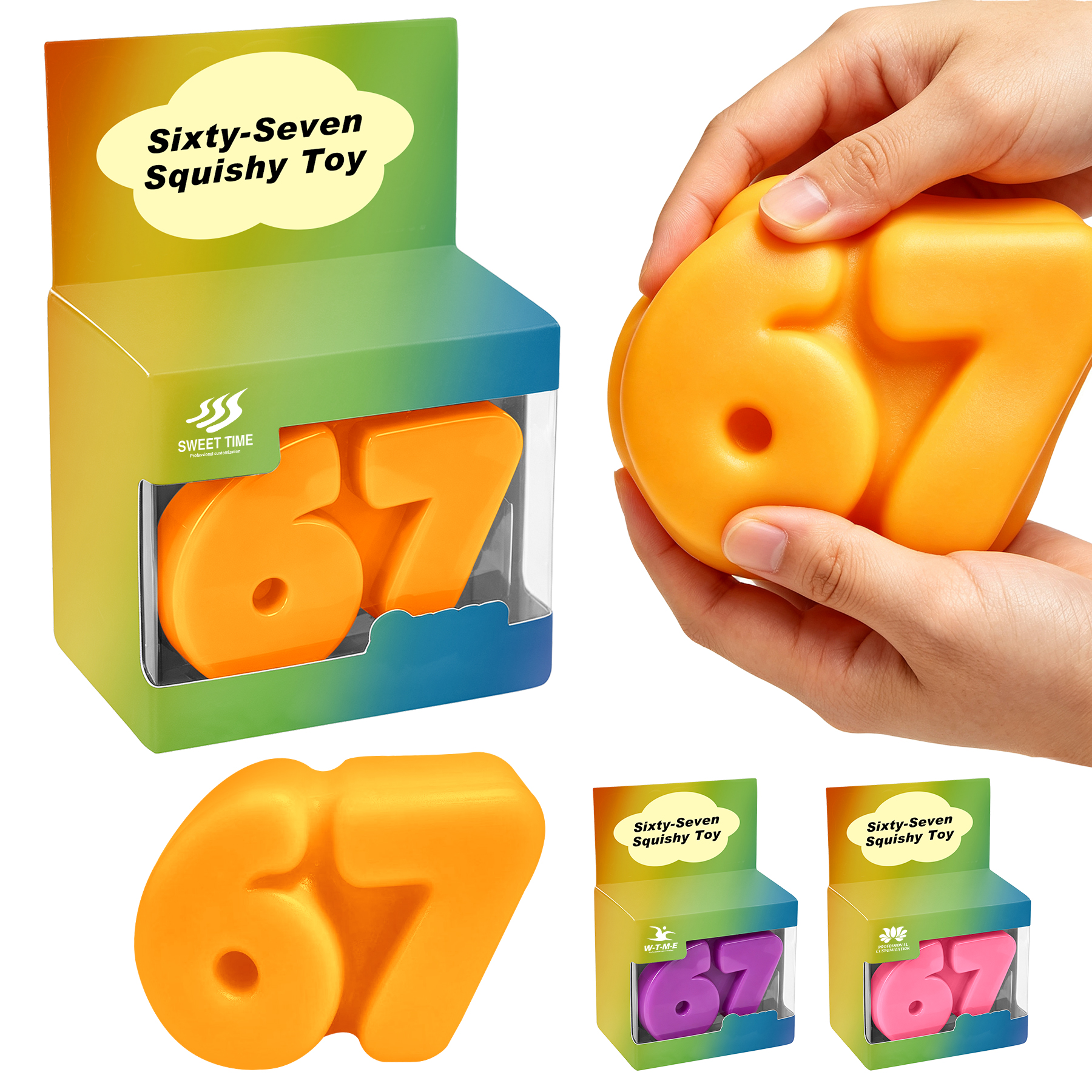 Solid-Form Squishy Fidget Squeeze Toy