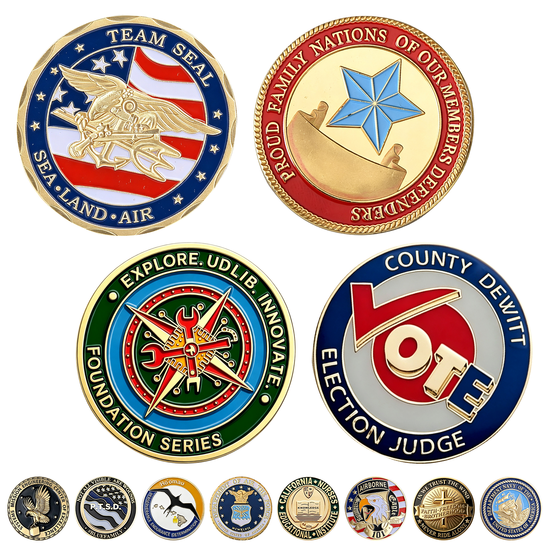 Hard-Enamel Zinc Alloy Custom Challenge Coin