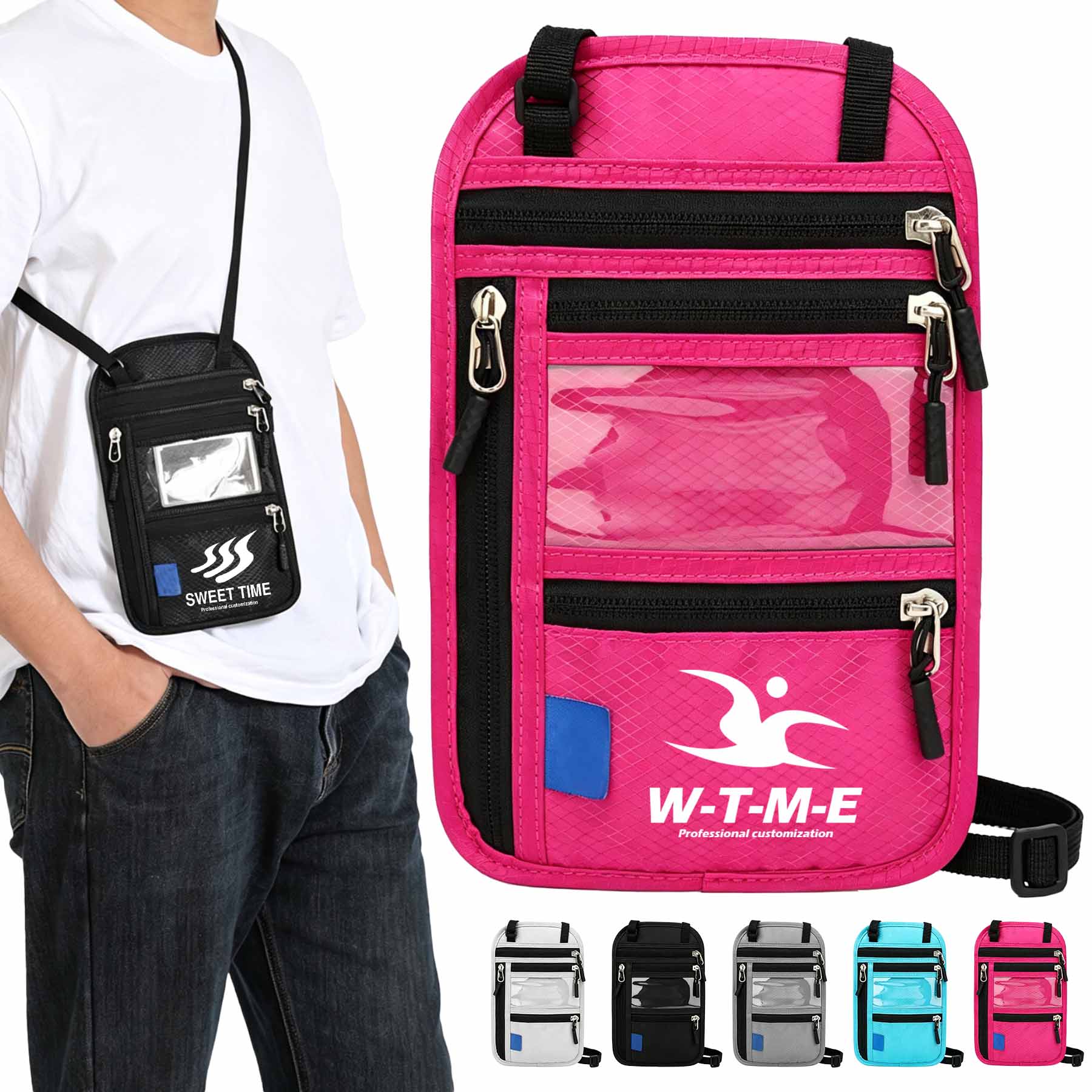 RFID Passport Holder Neck Pouch