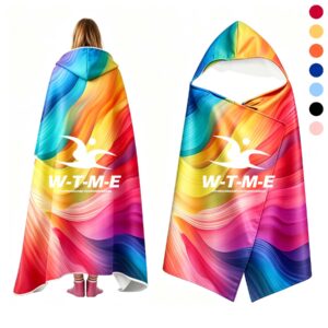 Full Color Printed Sherpa Hooded Blanket