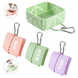 Collapsible Silicone Dog Bowl with Carabiner