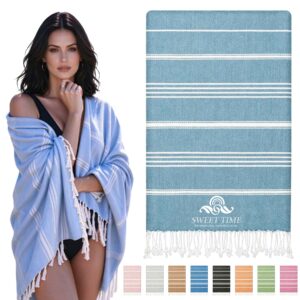 Turkish Striped Beach Towel With Tassel